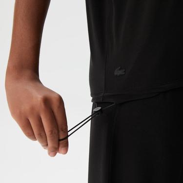  Kadın Loose Fit Bisiklet Yaka Baskılı Siyah T-Shirt