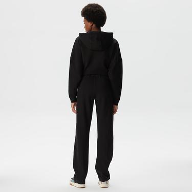  Kadın İspanyol Paça Siyah Eşofman Altı