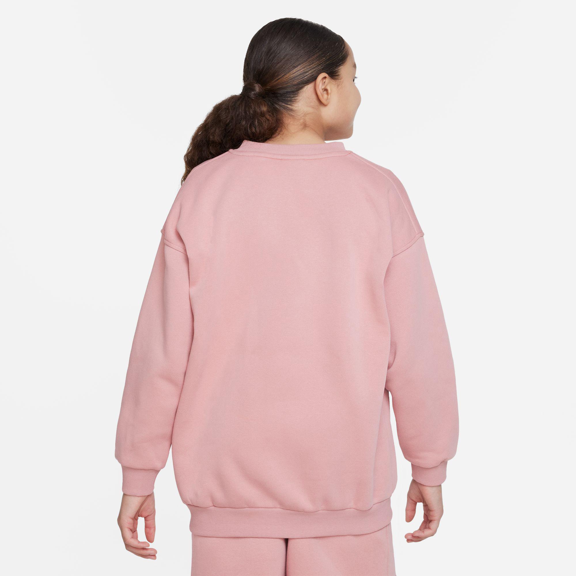 Nike Sportswear Club Fleece Oversized Crew Çocuk Pembe Sweatshirt