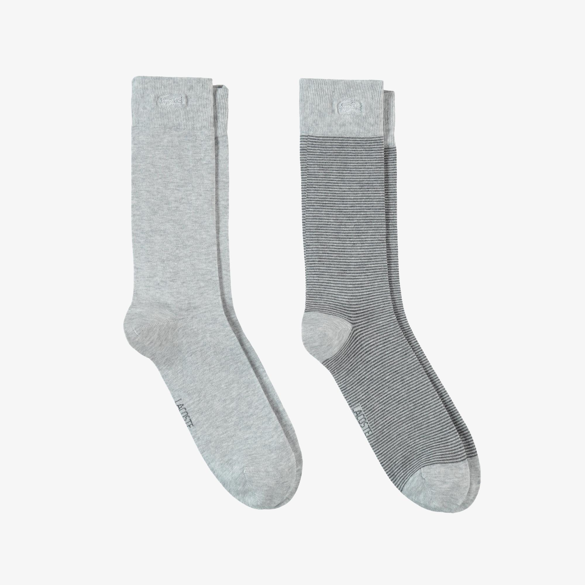 Erkek Çizgili Gri Çorap