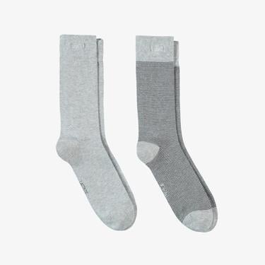  Lacoste Erkek Çizgili Gri Çorap