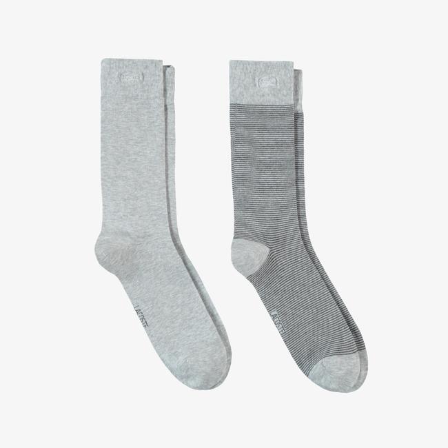  Lacoste Erkek Çizgili Gri Çorap