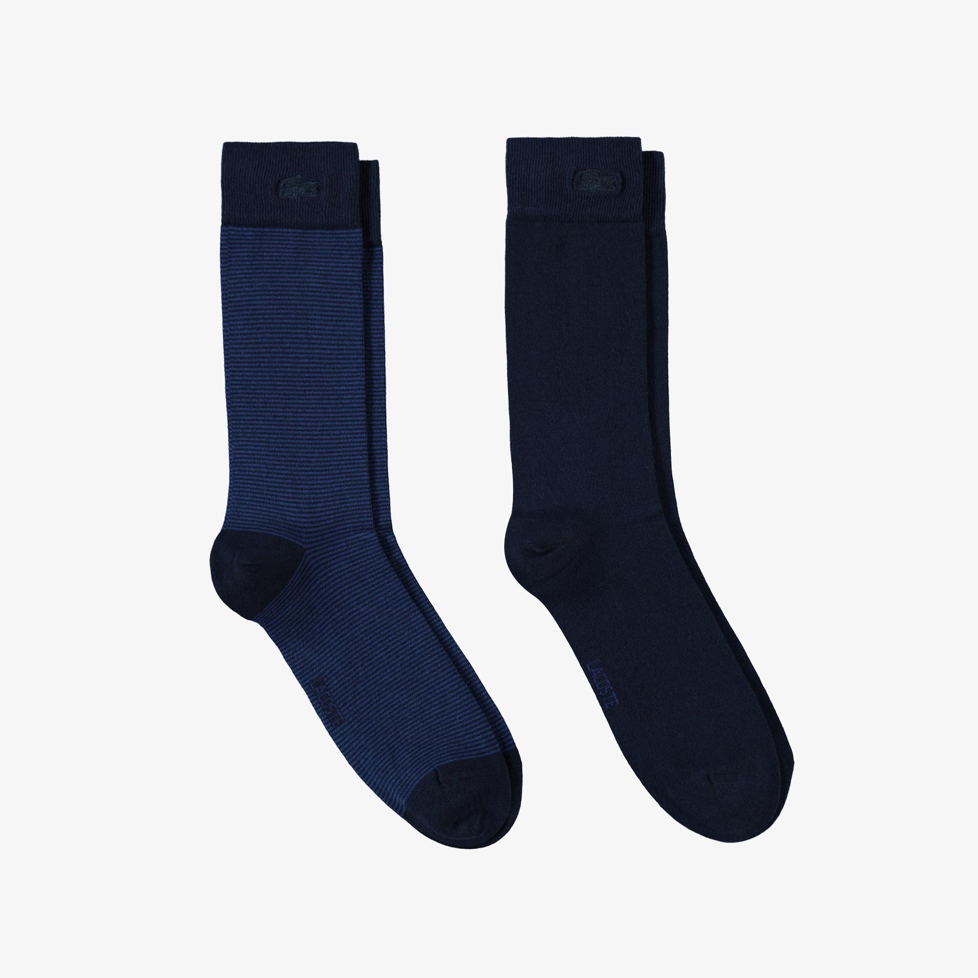 Lacoste Erkek Çizgili Lacivert Çorap