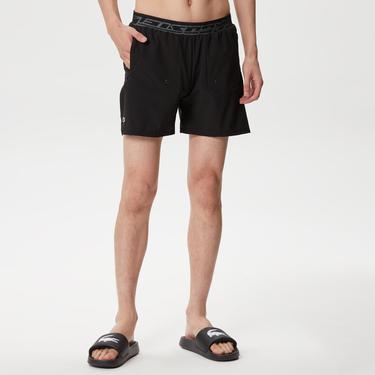  Erkek Regular Fit Baskılı Siyah Mayo Şort