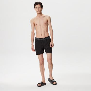  Erkek Regular Fit Baskılı Siyah Mayo Şort