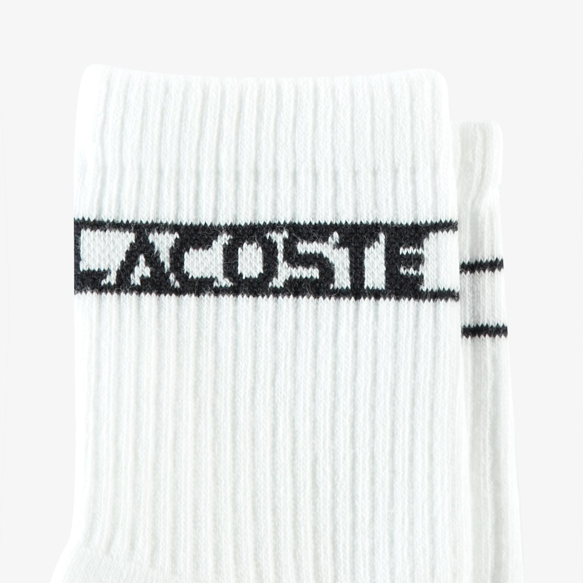 Lacoste Unisex Baskılı Beyaz Çorap