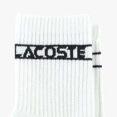  Lacoste Unisex Baskılı Beyaz Çorap