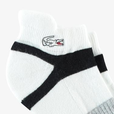 Lacoste Kadın Çizgili Beyaz Çorap