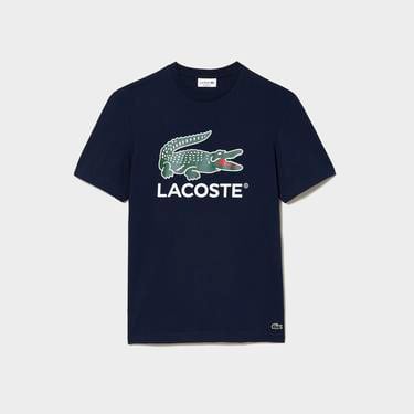 Lacoste Erkek Regular Fit Bisiklet Yaka Baskılı Lacivert T-Shirt