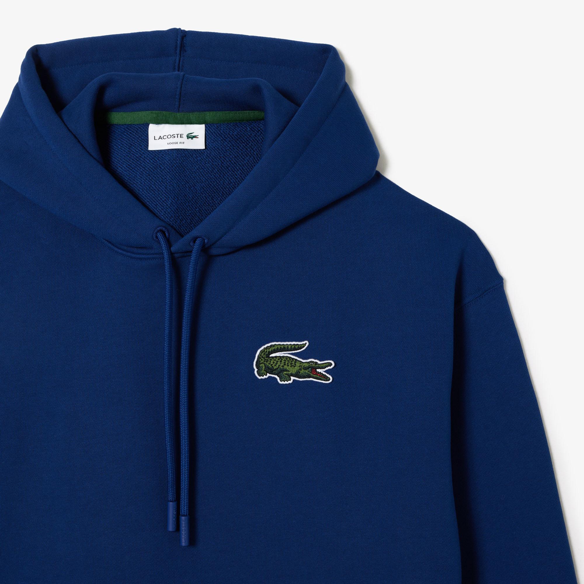 Lacoste Unisex Loose Fit Kapüşonlu Lacivert Sweatshirt