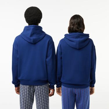  Lacoste Unisex Loose Fit Kapüşonlu Lacivert Sweatshirt