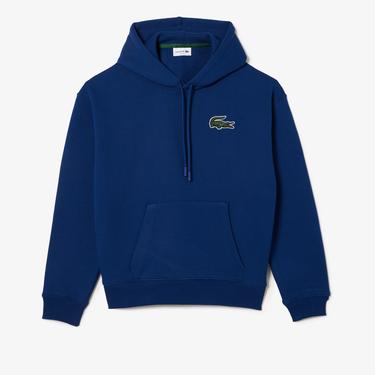  Lacoste Unisex Loose Fit Kapüşonlu Lacivert Sweatshirt