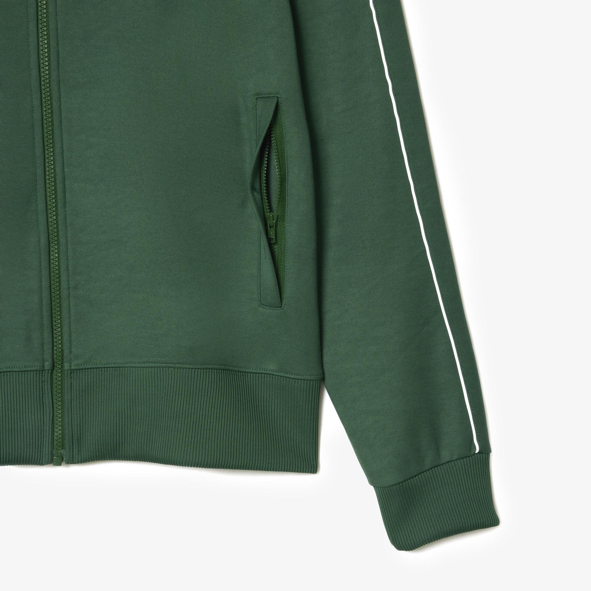 Lacoste Erkek Regular Fit Fermuarlı Koyu Yeşil Sweatshirt