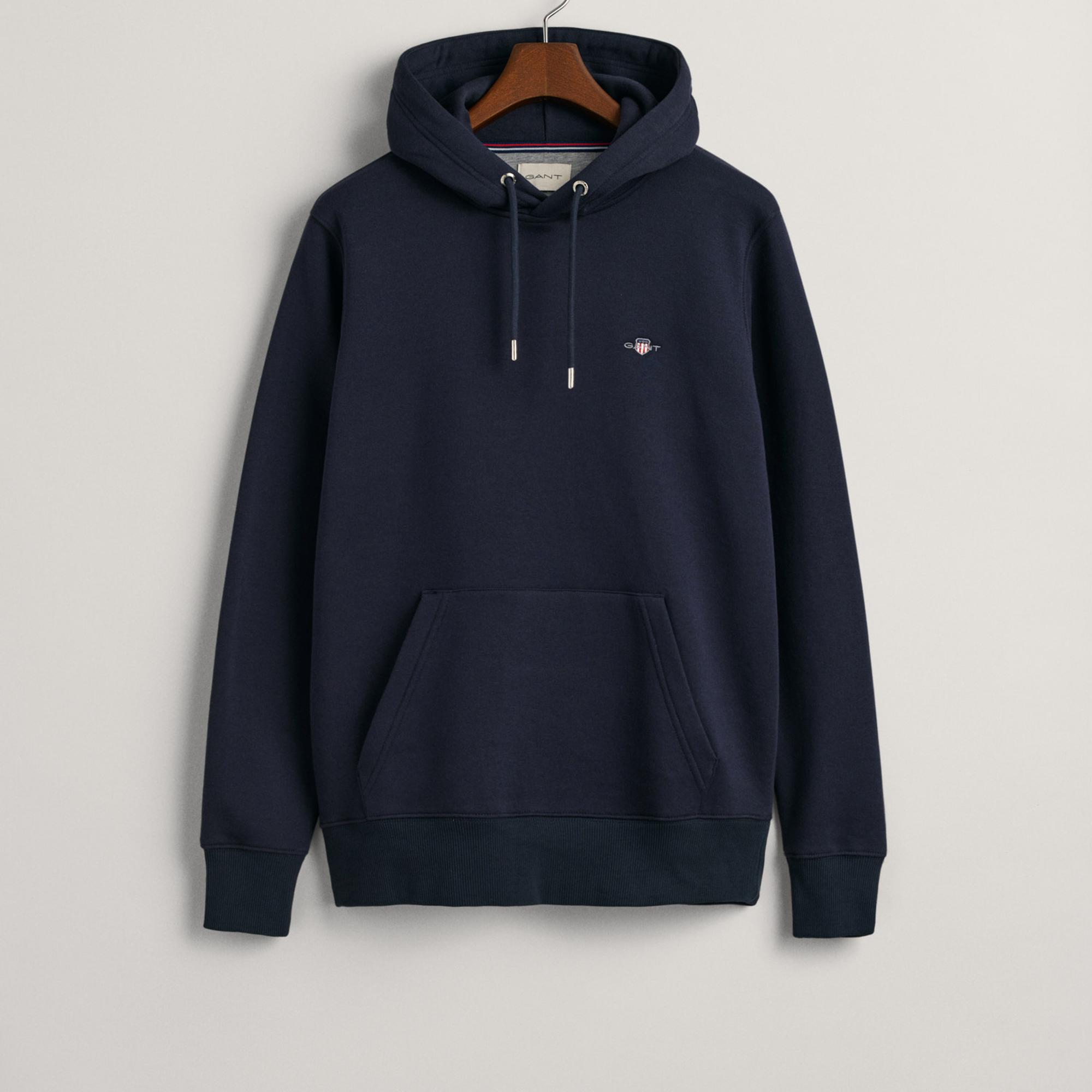 GANT Erkek Lacivert Regular Fit Kapüşonlu Sweatshirt