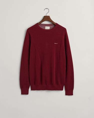  GANT Erkek Bordo Regular Fit Bisiklet Yaka Kazak