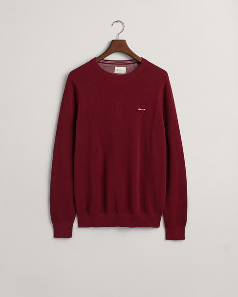  GANT Erkek Bordo Regular Fit Bisiklet Yaka Kazak