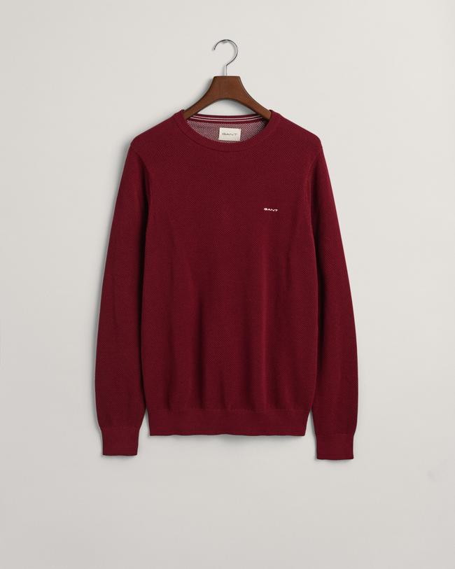 GANT Erkek Bordo Regular Fit Bisiklet Yaka Kazak