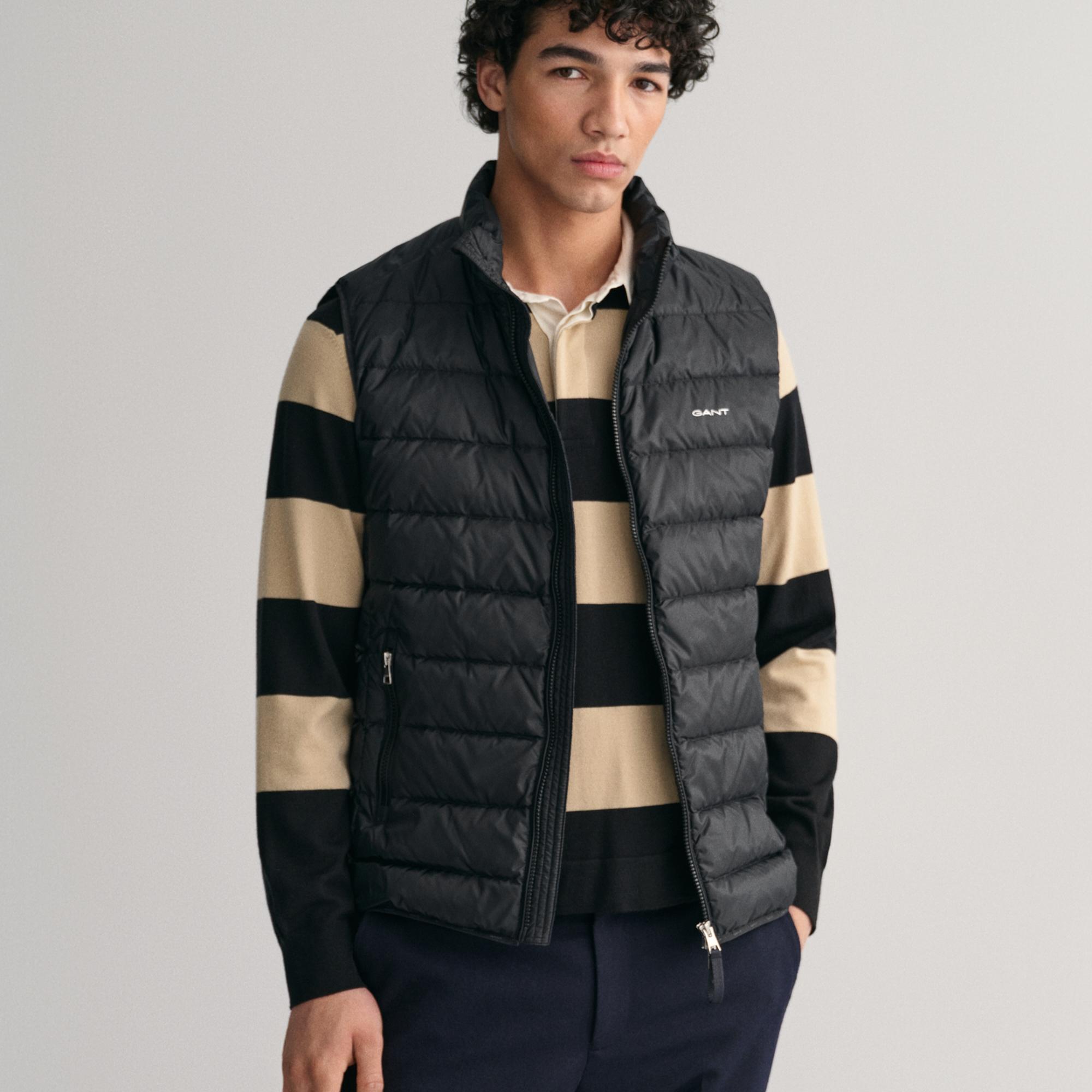 GANT Erkek Siyah Dik Yaka Kapitone Yelek