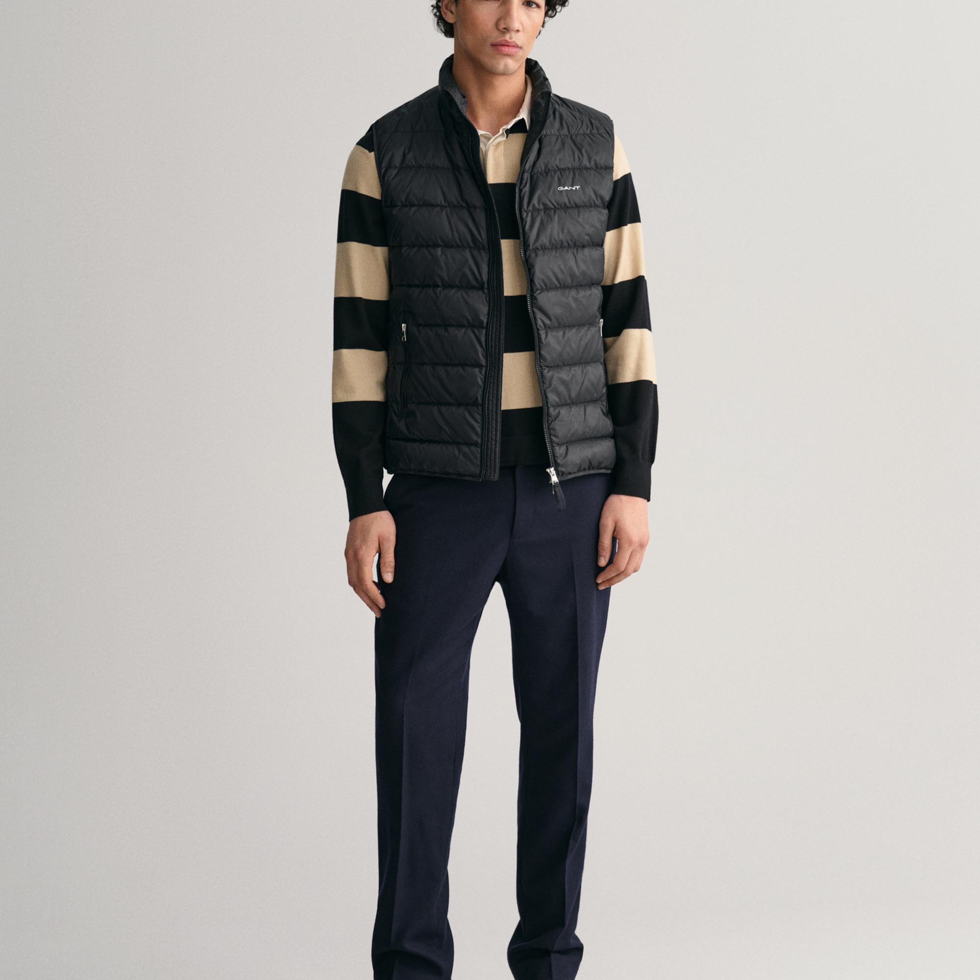 GANT Erkek Siyah Dik Yaka Kapitone Yelek