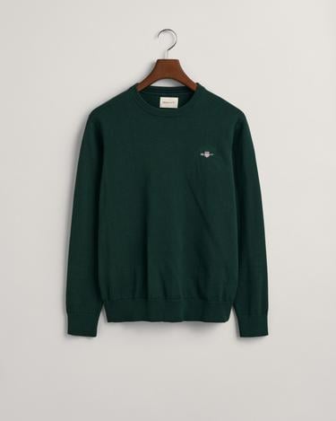  GANT Erkek Yeşil Regular Fit Bisiklet Yaka Kazak