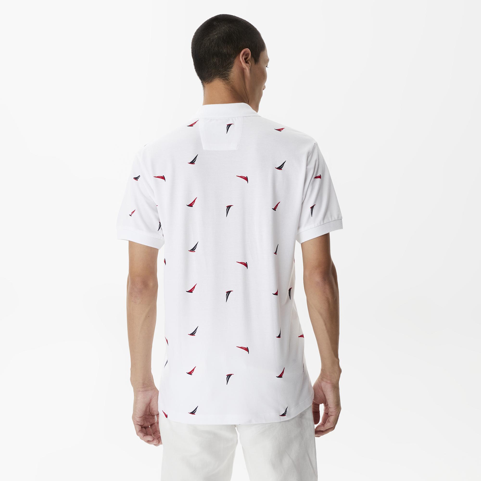 Nautica Erkek Beyaz Classic Fit Kısa Kollu Polo Yaka T-Shirt