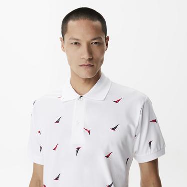  Nautica Erkek Beyaz Classic Fit Kısa Kollu Polo Yaka T-Shirt