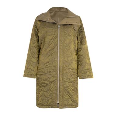  Azia Haki Kadın Çift Taraflı Deri Trençkot