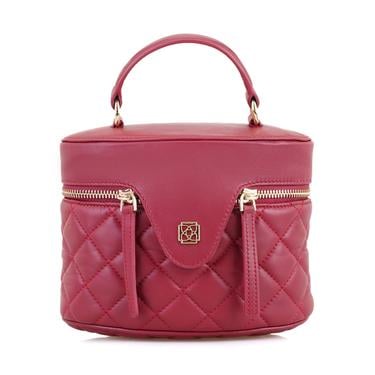  Azelie Bordo Kadın Kapitone Deri El Çantası