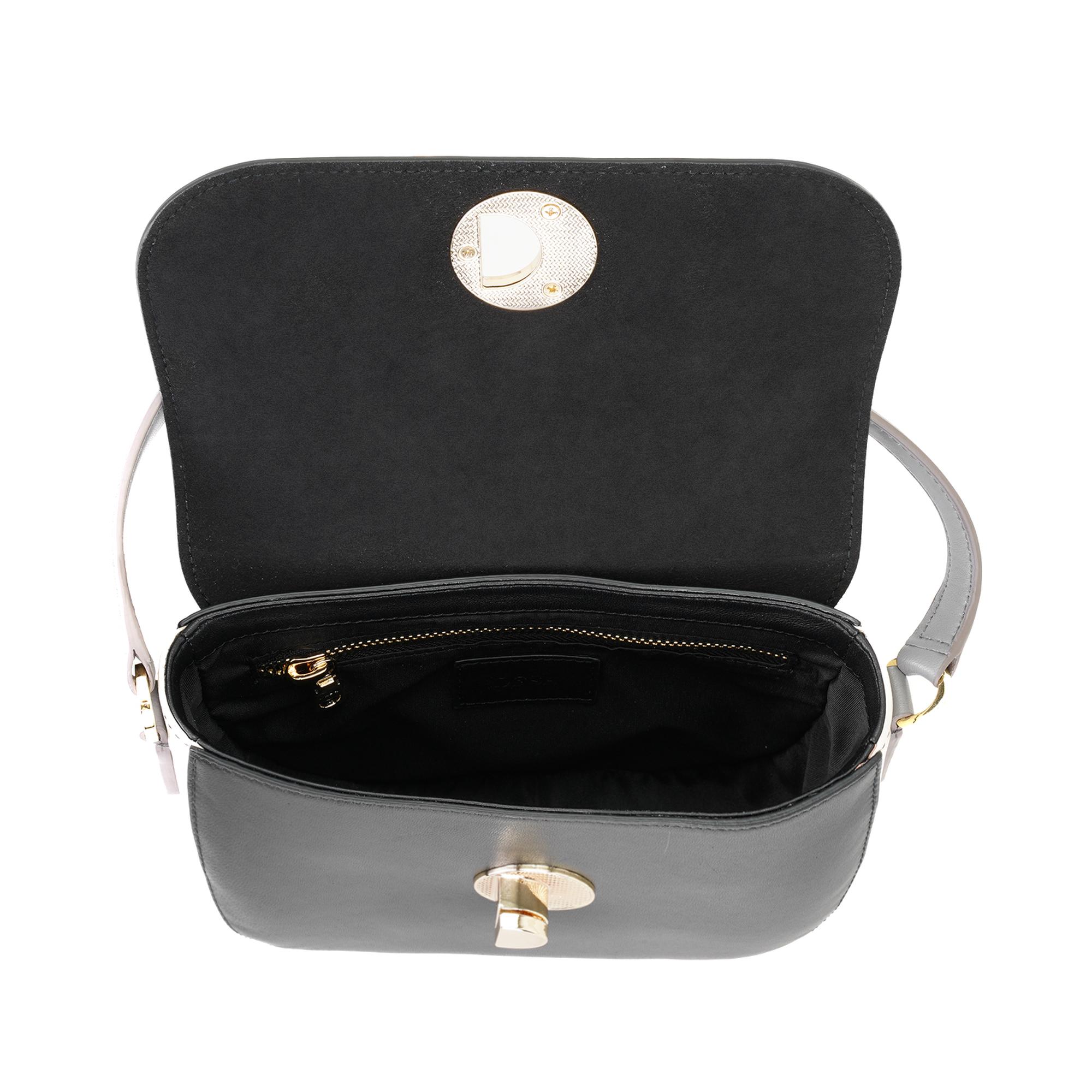 Afsooz Siyah Kadın Kroko Baskılı Deri Omuz Çantası