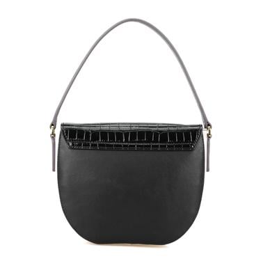  Afsooz Siyah Kadın Kroko Baskılı Deri Omuz Çantası