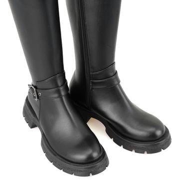  Kadın Siyah Fermuarlı Çizme