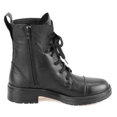  Kadın Siyah Fermuarlı Deri Bot
