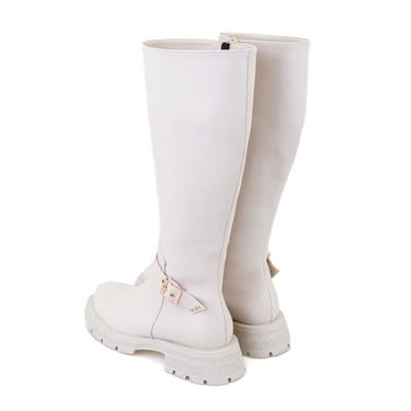  Kadın Bej Fermuarlı Çizme