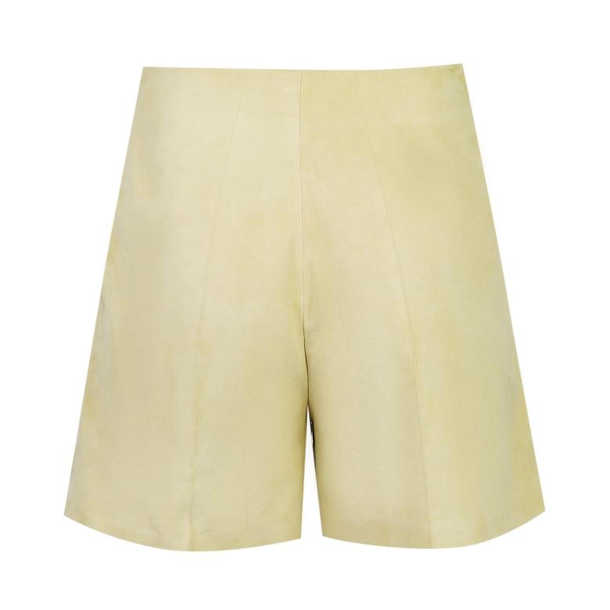 Silino Yeşil Kadın Süet Deri Mini Şort