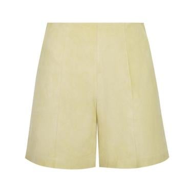  Silino Yeşil Kadın Süet Deri Mini Şort