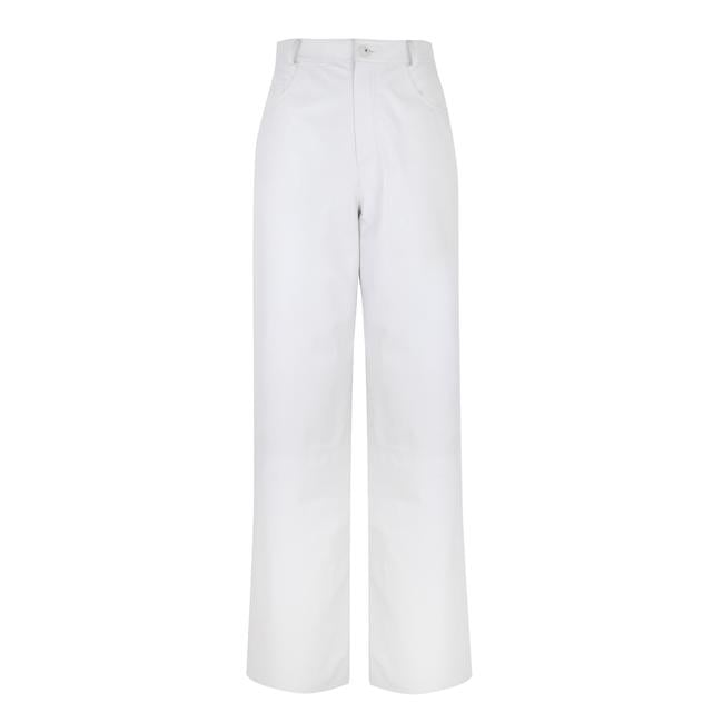  Zelinda Beyaz Kadın Deri Pantolon