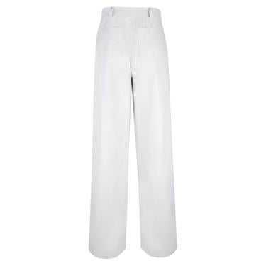  Zelinda Beyaz Kadın Deri Pantolon