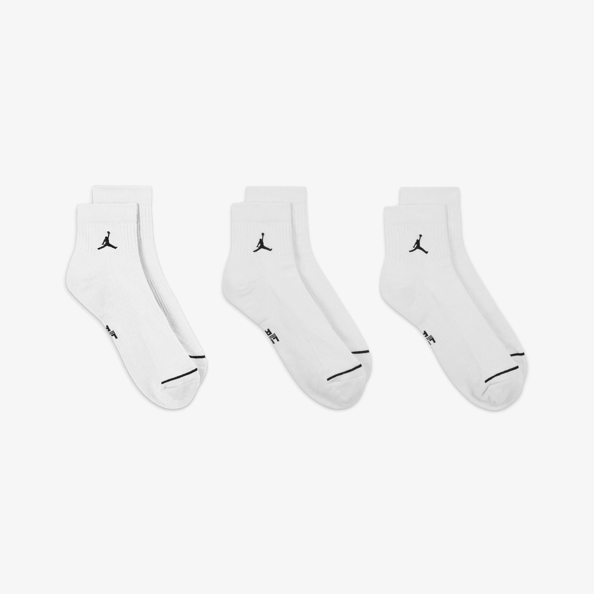 Jordan Cush Poly 3' lü Unisex Beyaz Çorap