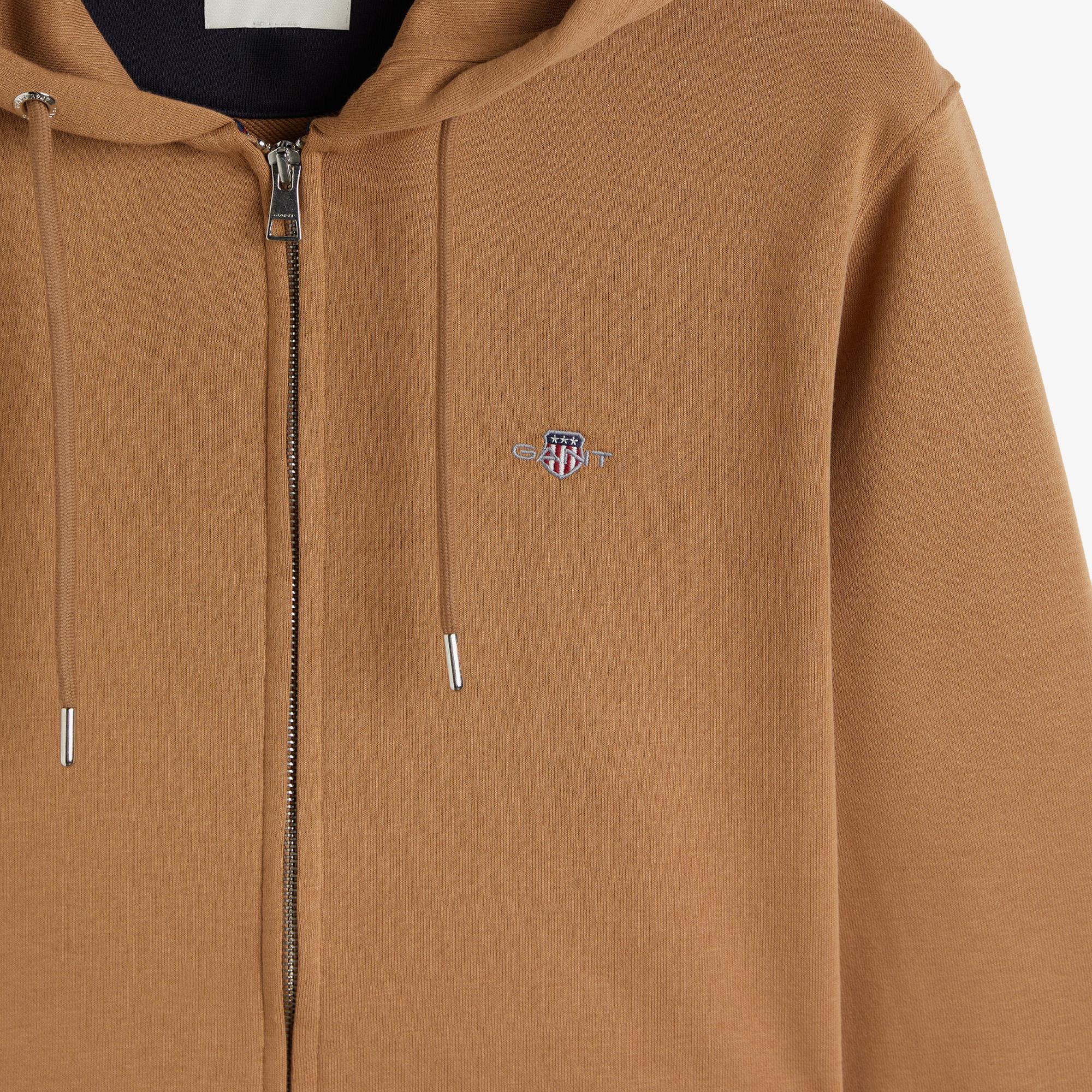 GANT Erkek Kahverengi Regular Fit Kapüşonlu Sweatshirt