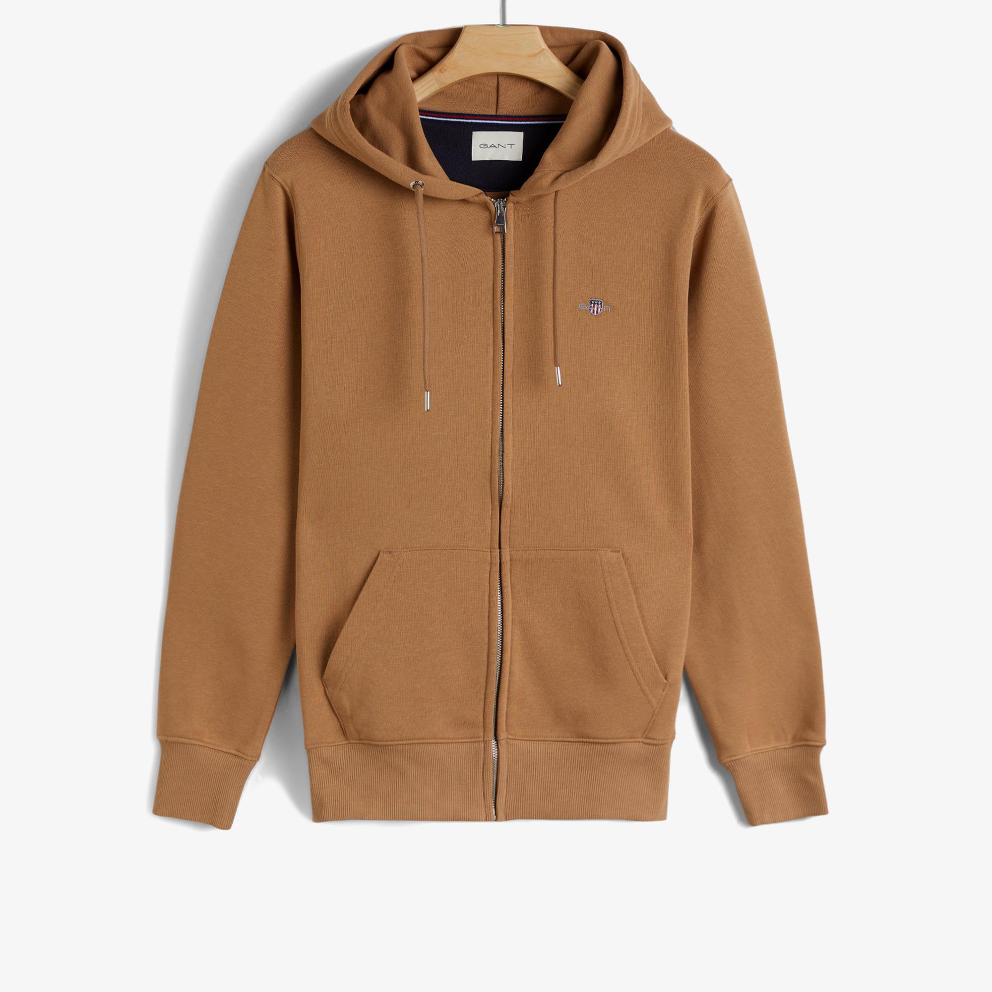 GANT Erkek Kahverengi Regular Fit Kapüşonlu Sweatshirt