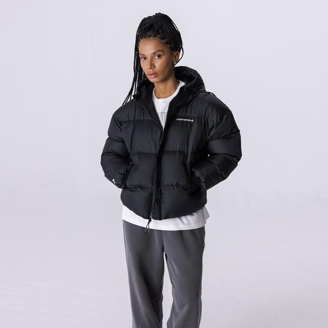  Converse Puffer Kadın Siyah Mont