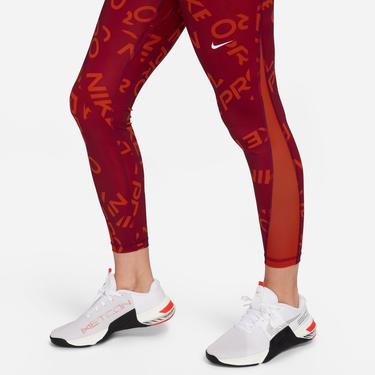  Nike Pro Dri-FIT Mid Rise 7/8 Aop Kadın Kırmızı Tayt