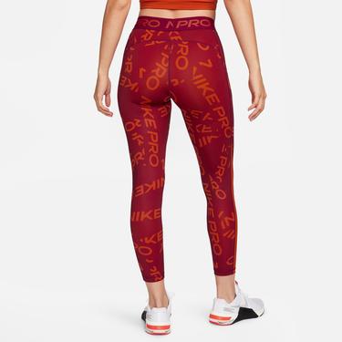  Nike Pro Dri-FIT Mid Rise 7/8 Aop Kadın Kırmızı Tayt