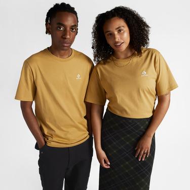  Converse Go-To Embroidered Star Chevron Standard Fit Unisex Sarı T-Shirt