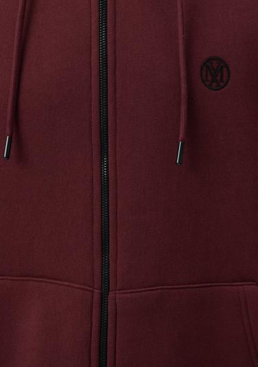  Mavi Kapüşonlu Fermuarlı Bordo Basic Sweatshirt 066979-70426