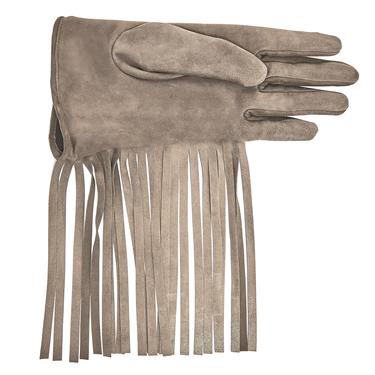  Bej Kadın Püsküllü Süet Eldiven