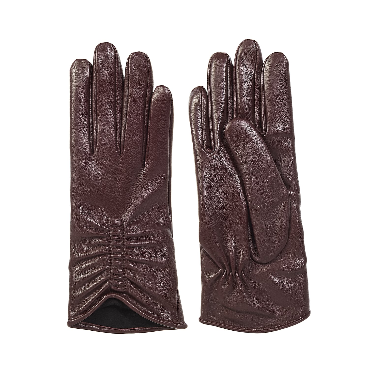  Bordo Kadın Deri Eldiven