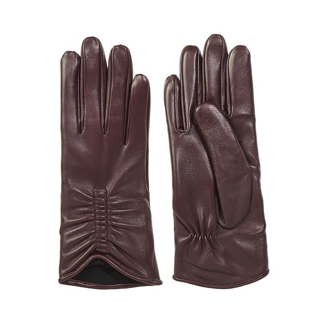  Bordo Kadın Deri Eldiven