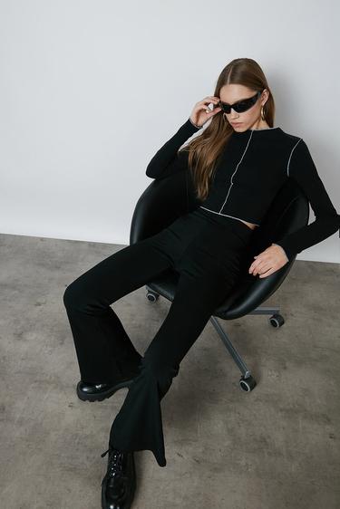  Kontrast Dikişli Croptop