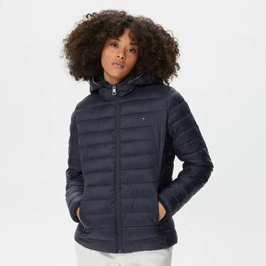  Tommy Hilfiger Lw Padded Global Stripe Kadın Lacivert Mont